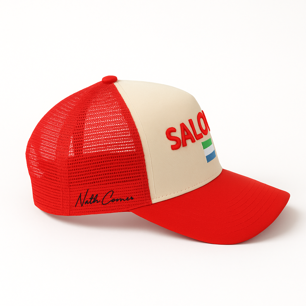 SALONE HAT (BEIGE / RED)