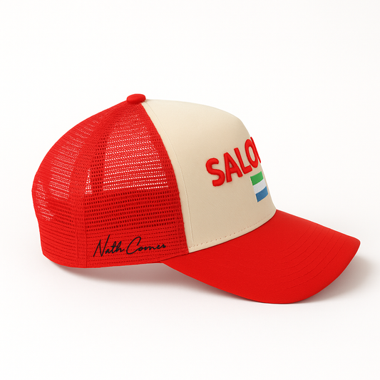 SALONE HAT (BEIGE / RED)