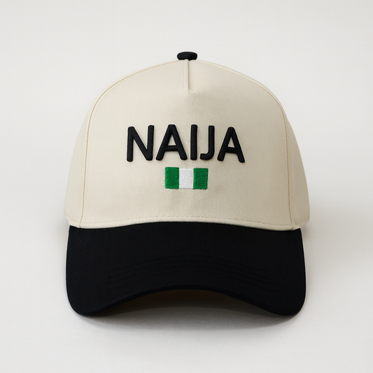 NAIJA HAT  (BEIGE / BLACK)